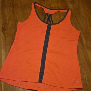 Avia Orange Racerback Tank with Charcoal Contrast